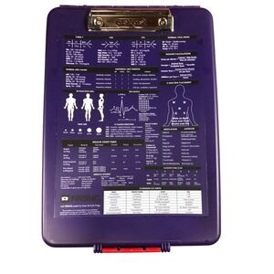 NRSNG NURSING CLIPBOARD PURPLE MEDICAL REFERENCE CARD FOLDING